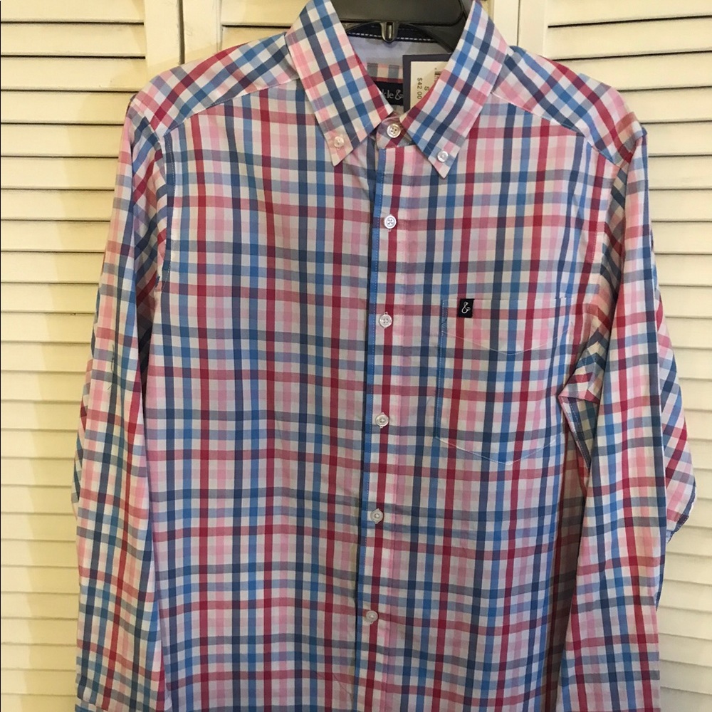 Tackle & Tide Men’s Long Sleeve Plaid Dress Shirt
